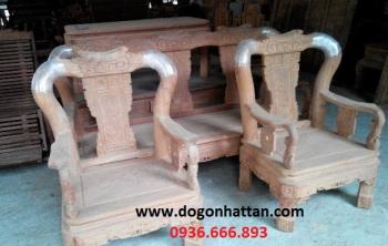 Bàn ghế gỗ| Salon gỗ Minh triện gõ đỏ 